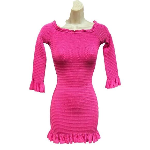 Caroline Constas Tilly Dress in Fushia NWT Size Small - Picture 7 of 11
